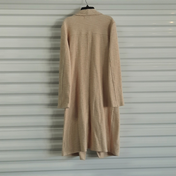 Steve Madden Slub Jacket Women's Small Tan Open Front Long Line Cardigan - Picture 4 of 9